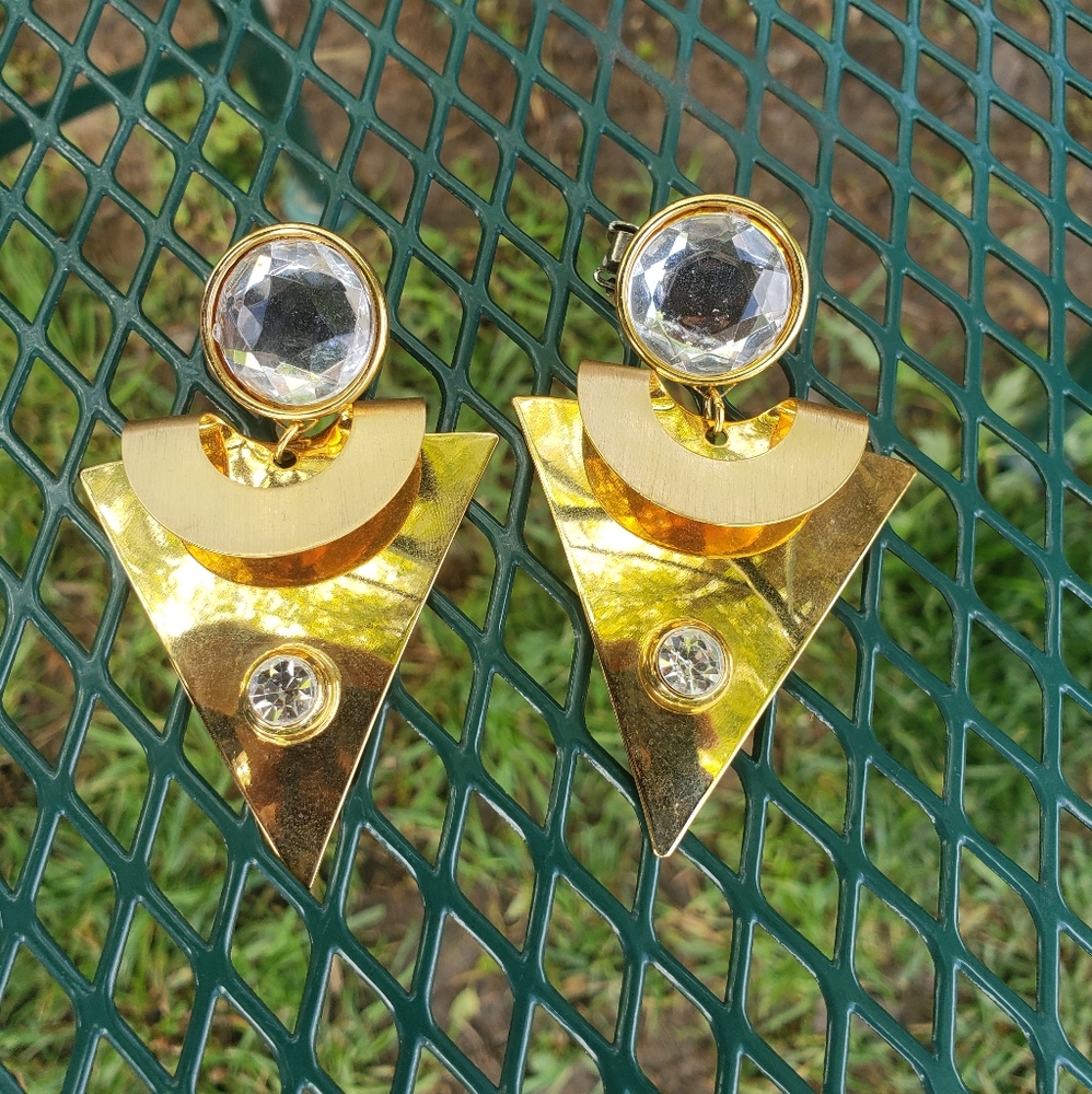 Vintage 80s convertible clip on/push earrings